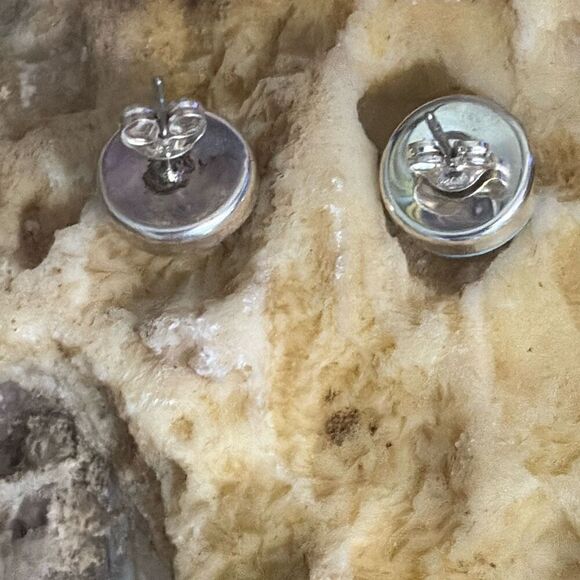 Larimar Stud Earrings, NEW, Handmade, Sterling Silver, Artisan, Natural - Picture 2 of 5